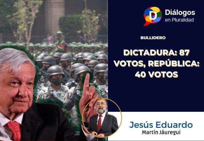 DICTADURA: 87 VOTOS, REPÚBLICA: 40 VOTOS