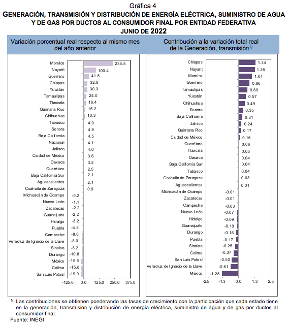 Indicador Mensual de La Actividad Industrial por Entidad Federativa junio de 2022