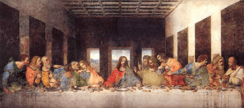 La última cena (en italiano: Il cenacolo o L'ultima cena) es una pintura mural original de Leonardo da Vinci ejecutada entre 1495 y 1498.