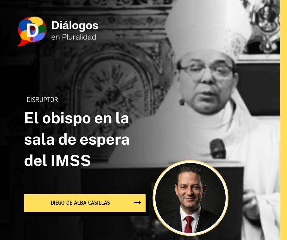 El obispo en la sala de espera del IMSS