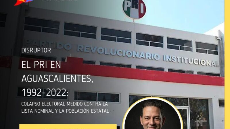El PRI en Aguascalientes, 1992–2022: colapso electoral medido contra la Lista Nominal y la población estatal