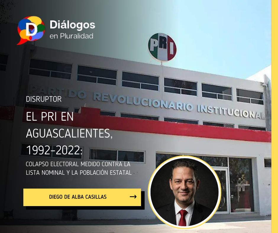 El PRI en Aguascalientes, 1992–2022: colapso electoral medido contra la Lista Nominal y la población estatal