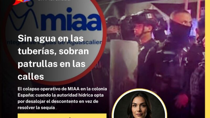 Sin agua en las tuberías, sobran patrullas en las calles