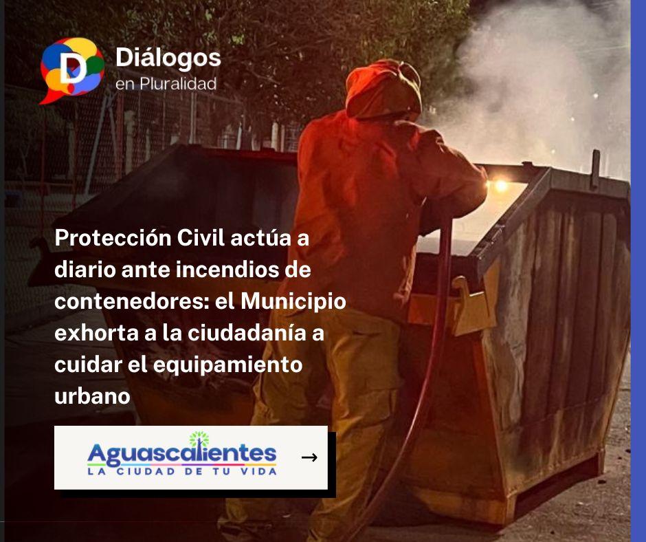 Protección Civil actúa a diario ante incendios de contenedores: el Municipio exhorta a la ciudadanía a cuidar el equipamiento urbano