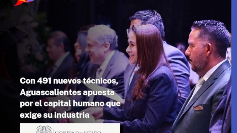 Con 491 nuevos técnicos, Aguascalientes apuesta por el capital humano que exige su industria