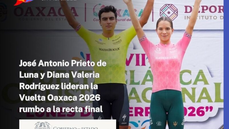 José Antonio Prieto de Luna y Diana Valeria Rodríguez lideran la Vuelta Oaxaca 2026 rumbo a la recta final