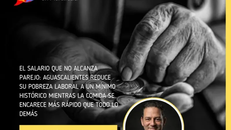 El salario que no alcanza parejo: Aguascalientes reduce su pobreza laboral a un mínimo histórico mientras la comida se encarece más rápido que todo lo demás