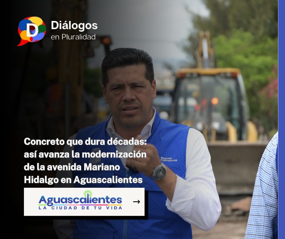 Concreto que dura décadas: así avanza la modernización de la avenida Mariano Hidalgo en Aguascalientes