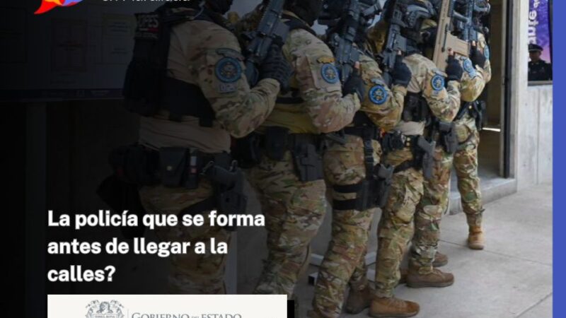 La policía que se forma antes de llegar a la calle