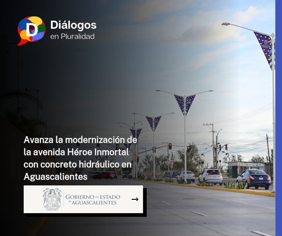 Avanza la modernización de la avenida Héroe Inmortal con concreto hidráulico en Aguascalientes