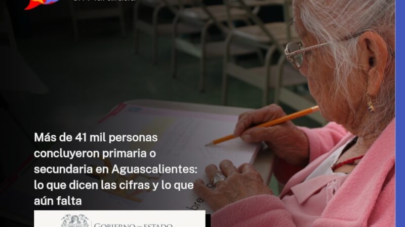 Más de 41 mil personas concluyeron primaria o secundaria en Aguascalientes: lo que dicen las cifras y lo que aún falta