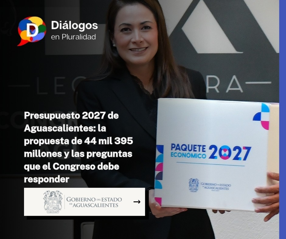Presupuesto 2027 de Aguascalientes: la propuesta de 44 mil 395 millones y las preguntas que el Congreso debe responder