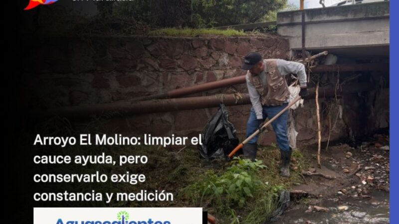 Arroyo El Molino: limpiar el cauce ayuda, pero conservarlo exige constancia y medición